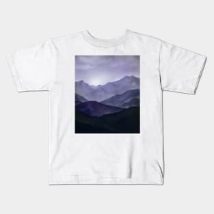 Purple mountain landscape Kids T-Shirt